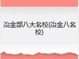 冶金部八大名校(冶金八名校)