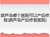 葫芦岛哪个医院可以产后修复(葫芦岛产后修复医院)