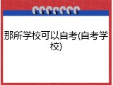 那所学校可以自考(自考学校)
