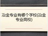 冶金专业有哪个学校(冶金专业高校)
