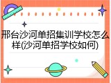 邢台沙河单招集训学校怎么样(沙河单招学校如何)