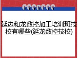 延边和龙数控加工培训班技校有哪些(延龙数控技校)