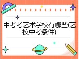 中考考艺术学校有哪些(艺校中考条件)