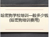 哈密狗学校培训一般多少钱(哈密狗培训费用)