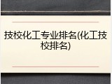 技校化工专业排名(化工技校排名)