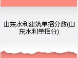 山东水利建筑单招分数(山东水利单招分)