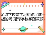足球学校是学习和踢足球一起的吗(足球学校学踢兼顾)