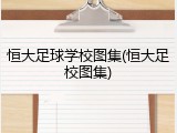 恒大足球学校图集(恒大足校图集)