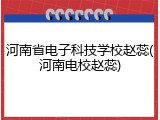 河南省电子科技学校赵蕊(河南电校赵蕊)