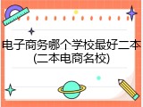 电子商务哪个学校最好二本(二本电商名校)