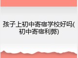 孩子上初中寄宿学校好吗(初中寄宿利弊)