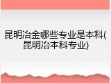 昆明冶金哪些专业是本科(昆明冶本科专业)