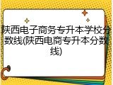 陕西电子商务专升本学校分数线(陕西电商专升本分数线)