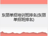 东丽单招培训班排名(东丽单招班排名)