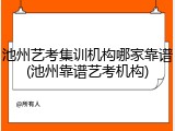 池州艺考集训机构哪家靠谱(池州靠谱艺考机构)