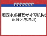 湘西永顺县艺考补习机构(永顺艺考培训)