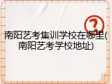 南阳艺考集训学校在哪里(南阳艺考学校地址)
