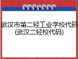 武汉市第二轻工业学校代码(武汉二轻校代码)