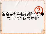 冶金专科学校有哪些 职中专业(冶金职专专业)