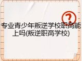 专业青少年叛逆学校职高能上吗(叛逆职高学校)