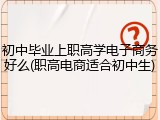 初中毕业上职高学电子商务好么(职高电商适合初中生)