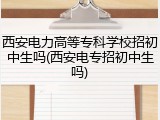 西安电力高等专科学校招初中生吗(西安电专招初中生吗)