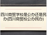 四川商贸学校是公办还是民办(四川商贸校公办民办)