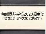 鲁能足球学校2020招生简章(鲁能足校2020招生)