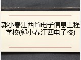 郭小春江西省电子信息工程学校(郭小春江西电子校)