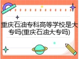 重庆石油专科高等学校是大专吗(重庆石油大专吗)