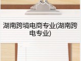 湖南跨境电商专业(湖南跨电专业)