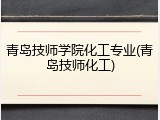 青岛技师学院化工专业(青岛技师化工)