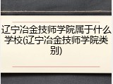 辽宁冶金技师学院属于什么学校(辽宁冶金技师学院类别)