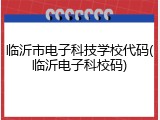 临沂市电子科技学校代码(临沂电子科校码)