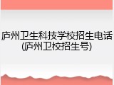 庐州卫生科技学校招生电话(庐州卫校招生号)