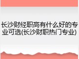 长沙财经职高有什么好的专业可选(长沙财职热门专业)