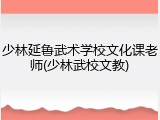 少林延鲁武术学校文化课老师(少林武校文教)