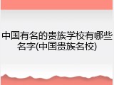 中国有名的贵族学校有哪些名字(中国贵族名校)