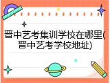 晋中艺考集训学校在哪里(晋中艺考学校地址)