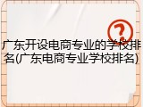 广东开设电商专业的学校排名(广东电商专业学校排名)