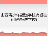 山西青少年叛逆学校有哪些(山西叛逆学校)