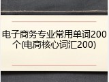电子商务专业常用单词200个(电商核心词汇200)