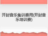 开封音乐集训费用(开封音乐培训费)