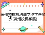 冀州挖掘机培训学校学费多少(冀州挖机学费)