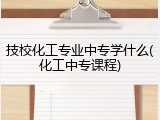 技校化工专业中专学什么(化工中专课程)