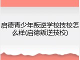 启德青少年叛逆学校技校怎么样(启德叛逆技校)