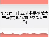 东北石油职业技术学校是大专吗(东北石油职校是大专吗)