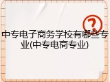 中专电子商务学校有哪些专业(中专电商专业)