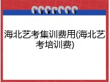 海北艺考集训费用(海北艺考培训费)
