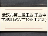 武汉市第二轻工业 职业中学地址(武汉二轻职中地址)
